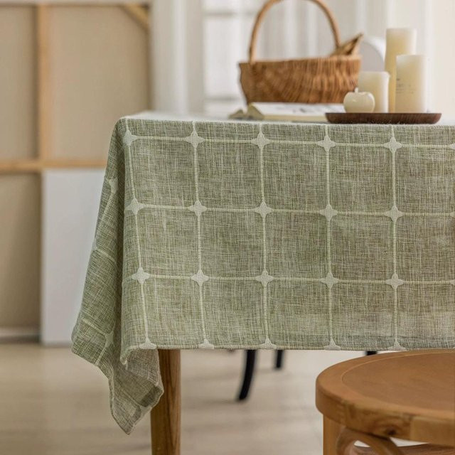Wasserabweisende Tischdecke ILVISEST im Landhausstil mit Karo-Muster, rechteckig, Farbe: Grün, B/T: 140 x 220 cm - Bild 1