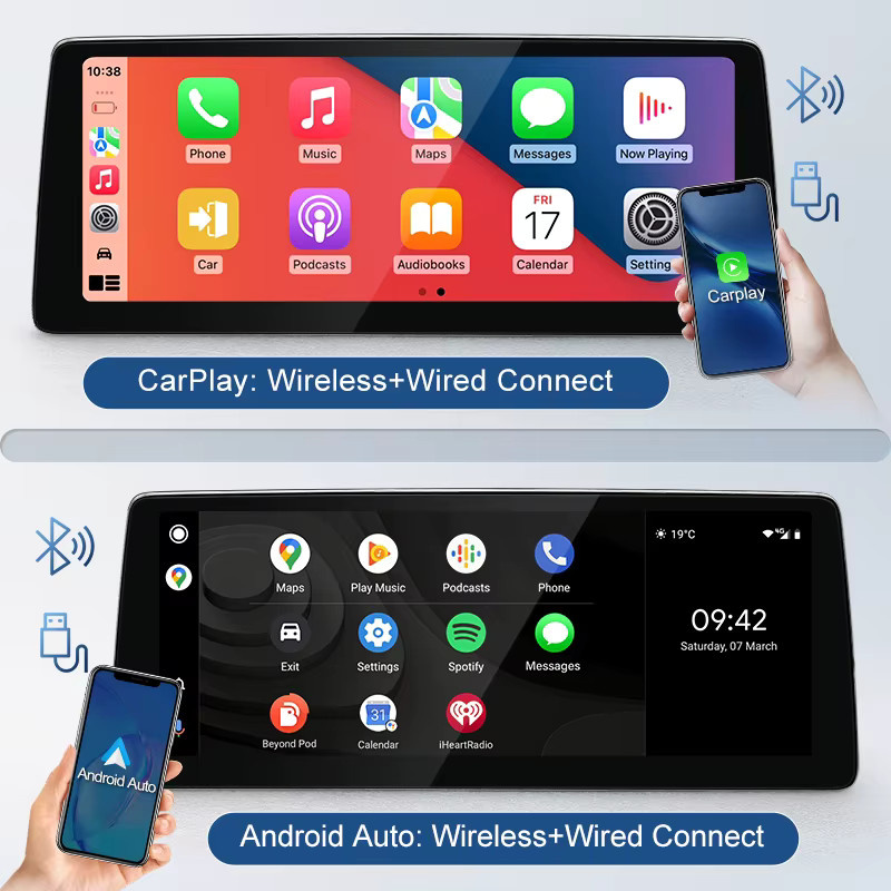 STWEI Slim-Screen Linux-System KSW Auto-Player mit 12,8 Zoll Display und 2400x900 Auflösung für BMW 2er F45 F46 in Schwarz mit kabellosem CarPlay - Bild 3