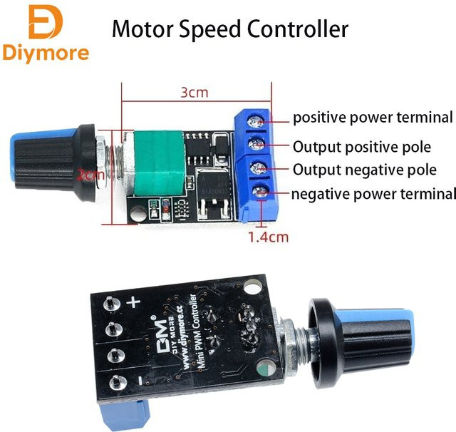 diymore PWM DC Motor Speed Controller Modul mit LED Dimmer für 5V 12V 16V 3A/10A - Bild 1