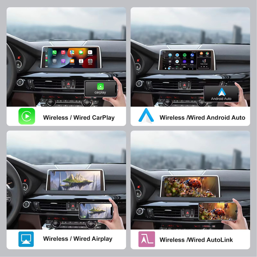 REEIIO Drahtlose CarPlay und Android Auto Decoder Box für BMW NBT CIC Serien, Schwarz - Bild 4