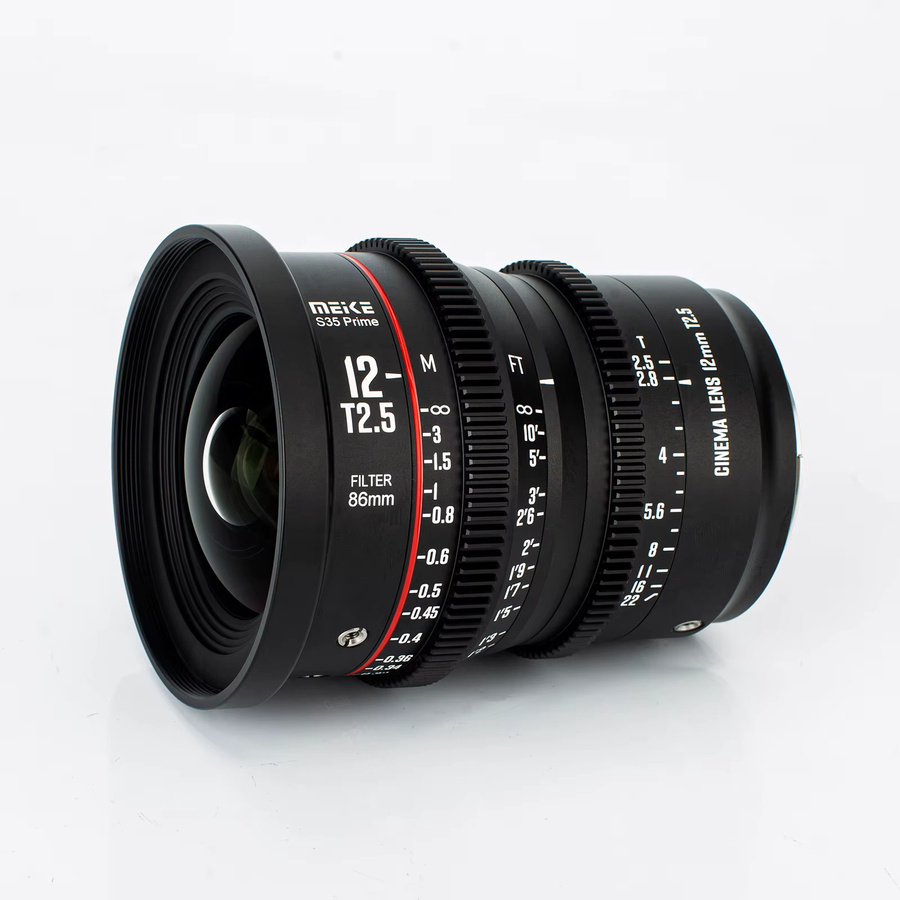 Meike Prime 12mm T2.5 Kinofilmobjektiv für Super-35-Kamerasysteme, Schwarz - Bild 1
