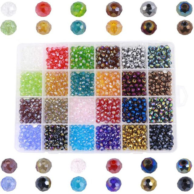 YUANZHIRUN Glas Perlen, Facettierte Rondelle, 6mm, AB Kristall - Bild 1