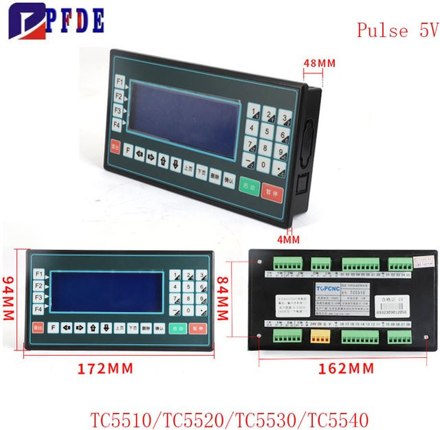 TC55 Offline Motion Controller für Servo und Schrittmotoren, programmierbare 1/2/3/4 Achsen, 150KHZ CNC Controller für Gravur Router, Schwarz - Bild 1