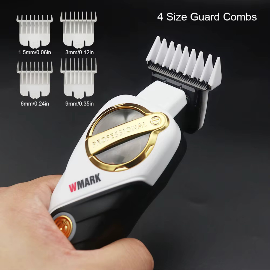 WMARK Professioneller Magnetmotor-Haarschneider NG 9213 für Männer mit DLC T-Blade Zero Gapped, Weiß - Bild 4