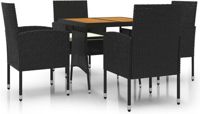 vidaXL 5-tlg Garten-Essgruppe aus Poly Rattan in Schwarz Modell 33 - Bild 1