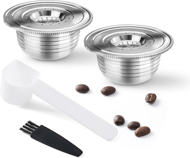 iCafilas Wiederverwendbare Edelstahl Kaffeekapseln für Bialetti Kaffeemaschinen in Silber - Bild 1