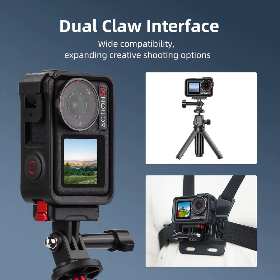 Flymile Magnetische Adapterbasis für DJI Action 5 Pro, 4 und 3 in Schwarz als Schnellverschluss-Erweiterungsstativ und Adapterhalterung - Bild 4