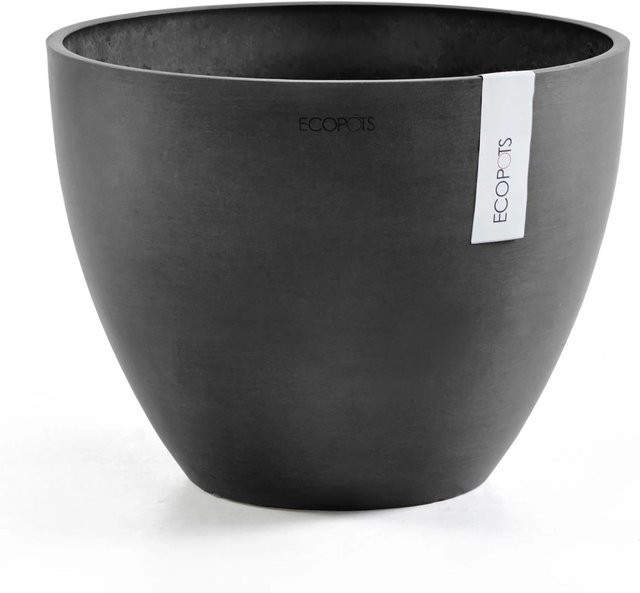 Ecopots Pflanztopf Antwerp Dunkelgrau in runder Form mit skandinavischem Design, Durchmesser: 30 cm - Bild 1