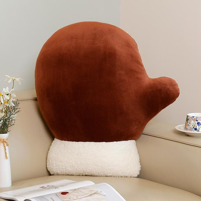 Yiran toy Handschuhform Plüschkissen in Bunt und Braun, weiches Dekokissen aus Polyester für Sofa und Stuhl - Bild 1