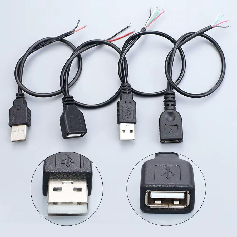 JCD USB 2.0 Verlängerungskabel für Micro USB und Typ C, 2Pin/4Pin, Schwarz, Länge: 25-30 cm - Bild 2