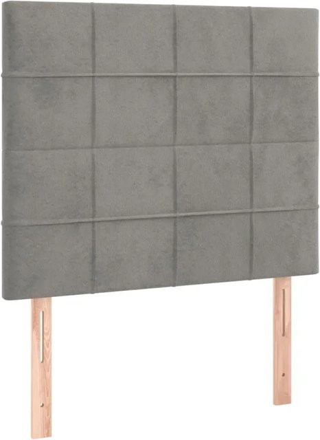 vidaXL LED Kopfteil in Hellgrau aus Samt mit integrierter Beleuchtung und USB-Anschluss, B/T/H: 128 x 80 x 5 cm - Bild 1