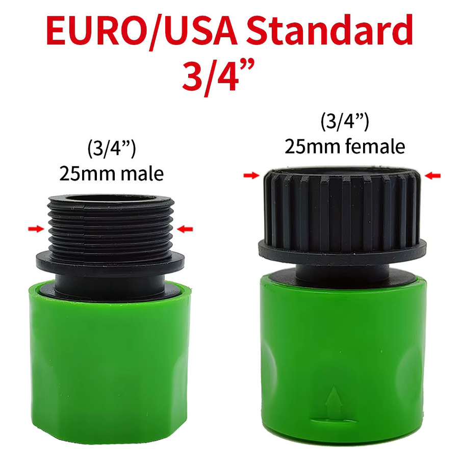 WUJIE Schnellanschluss Nippel mit 3/4 Zoll Außengewinde als Schlauch- und Rohr-Adapter für Gartenbewässerung und Tropfbewässerungssysteme - Bild 2