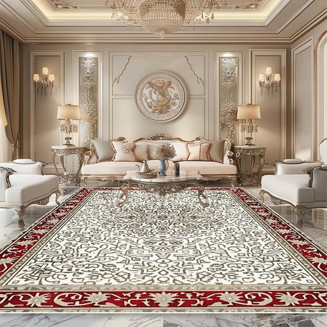 Persischer Luxusteppich Karpetti in Weiß mit floralem Design, rutschfest und waschbar, B/T: 180 x 250 cm - Bild 1