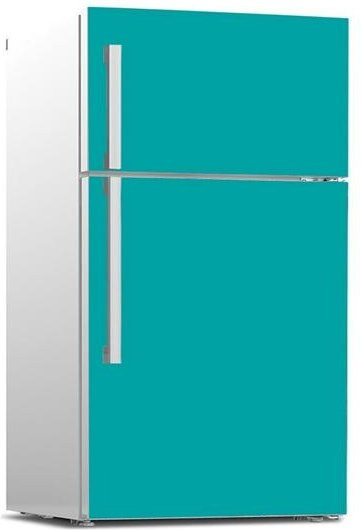 Selbstklebende Kühlschrankaufkleber Sticker House in Türkis, Vinyl Küchenmöbel Dekor Wrap für Kühlschrank und Gefrierschrank, Breite: 40 cm, Höhe: 120 cm - Bild 1