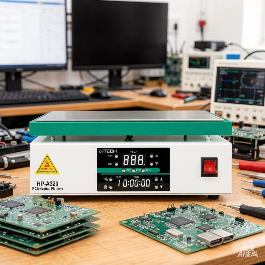 ITECH Hochtemperatur-Vorwärmplatte Elektroheizplatte für Leiterplattenheizung 0-450°C Weiß B/T: 30 x 20 cm - Bild 3