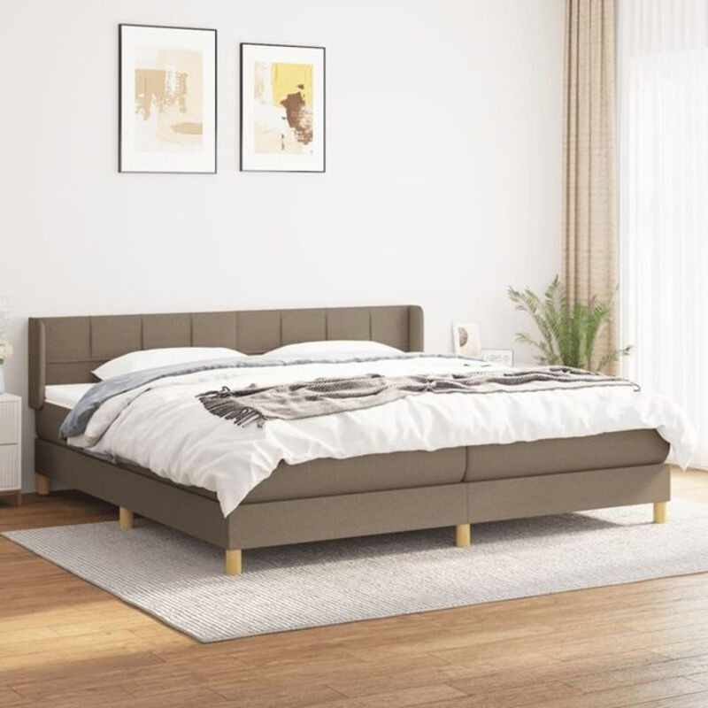 Vidaxl Boxspringbett mit Matratze aus Stoff in Taupe Meliert, B/T: 200 x 200 cm - Bild 1