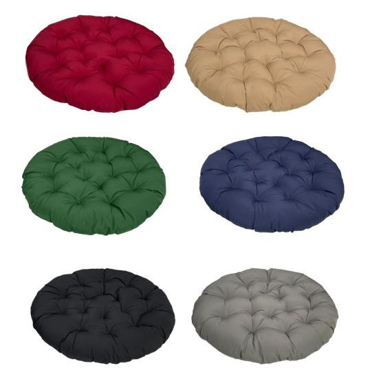 Amusedly Papasan Stuhlkissen Navy Blau, Gepolstertes Rundkissen aus Polyester mit Befestigungsbändern, Durchmesser: 60 cm - Bild 2