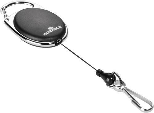 Durable Jojo Style Ausweishalter mit Metall-Federhaken in Schwarz - Bild 1