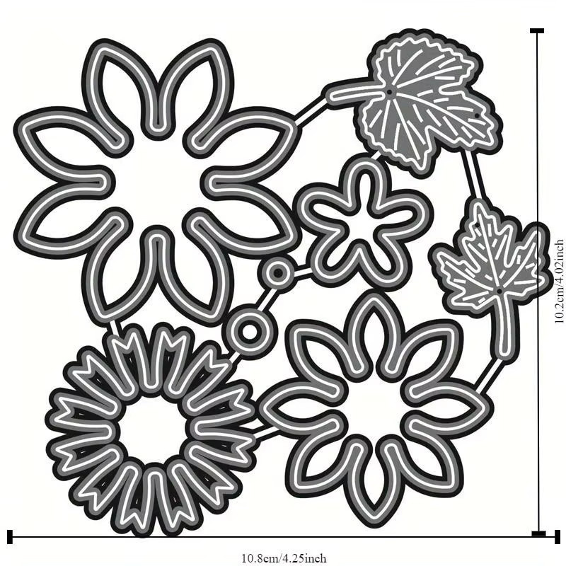 Metall-Blumenmuster Stanzform in Silber für Scrapbooking und DIY-Bastelarbeiten - Bild 2
