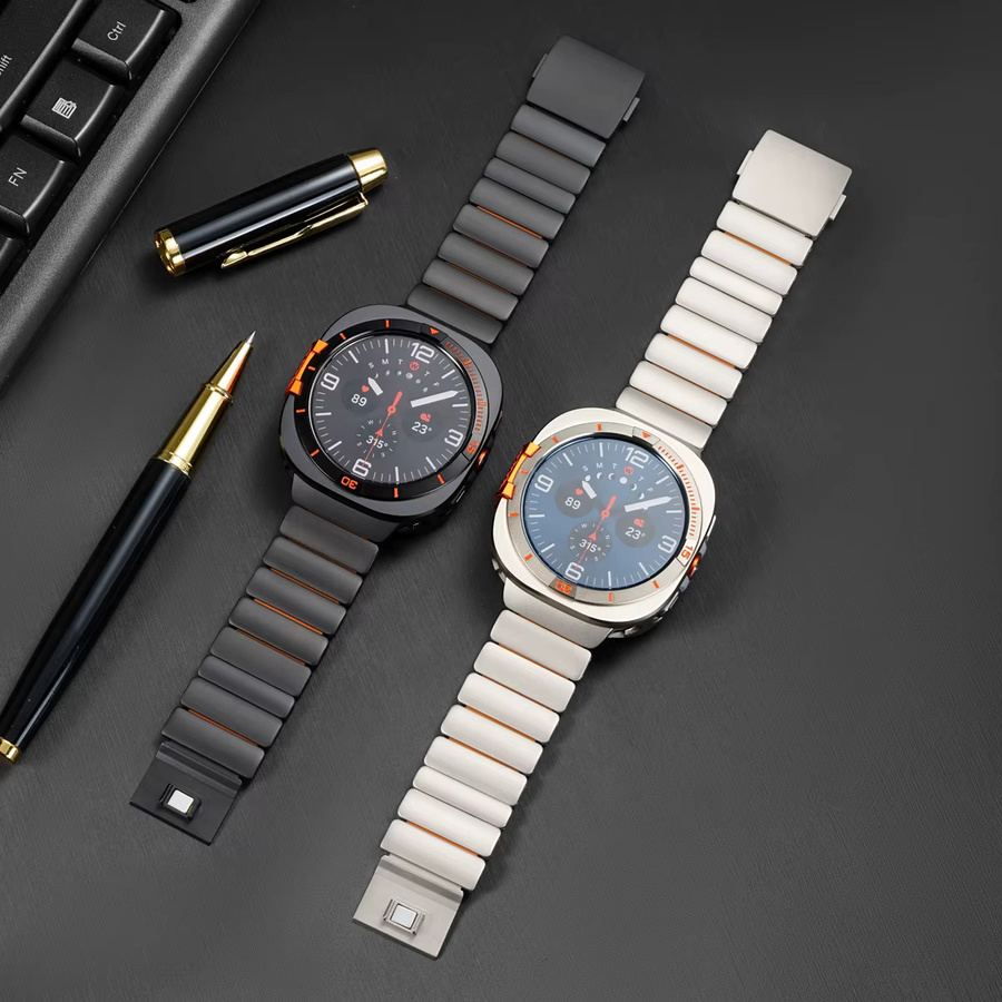 CAOWTAN Armband und Gehäuse für Samsung Galaxy Watch Ultra, Titan, Edelstahl, Unisex - Bild 3
