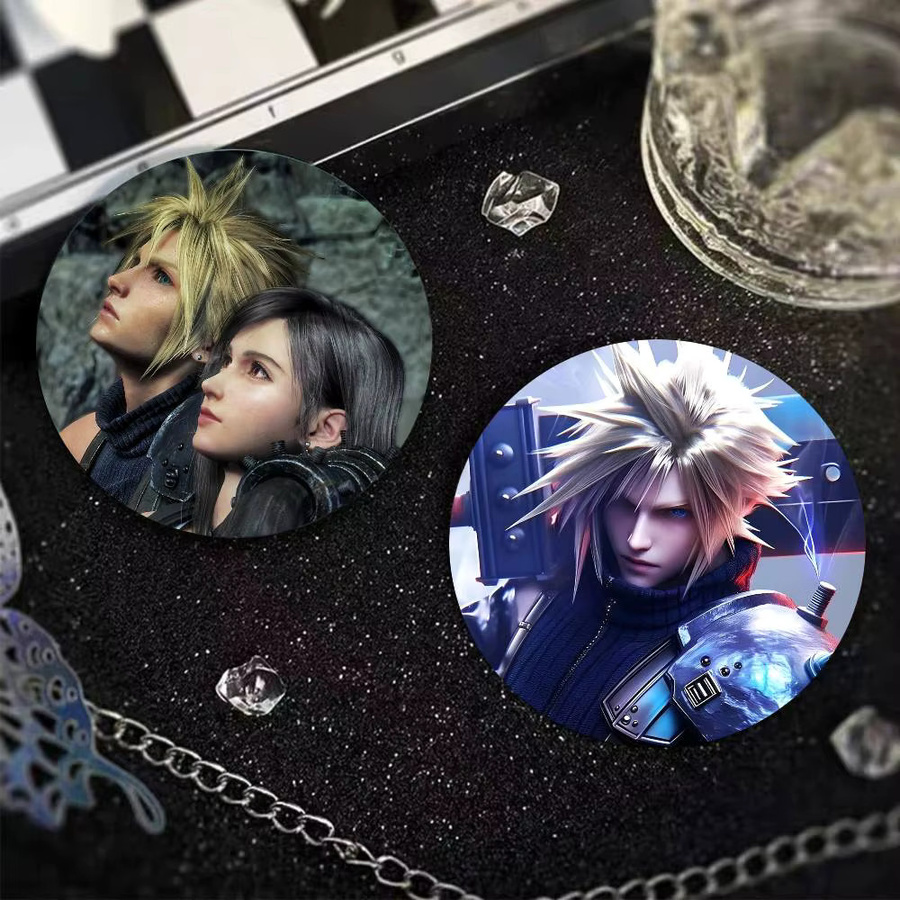 Final Fantasy VII Anstecknadel, rundes Abzeichen, Weißblech, Unisex - Bild 3