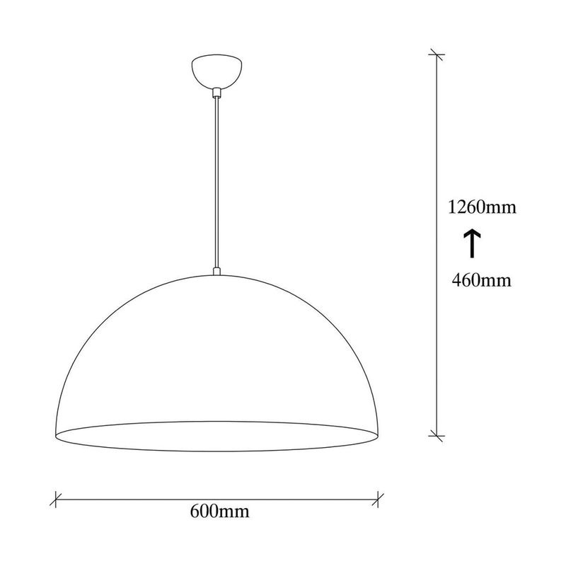 Opviq Pendelleuchte Berceste aus Metall in Schwarz mit E27 Fassung, B/H/T: 60 x 126 x 60 cm - Bild 4