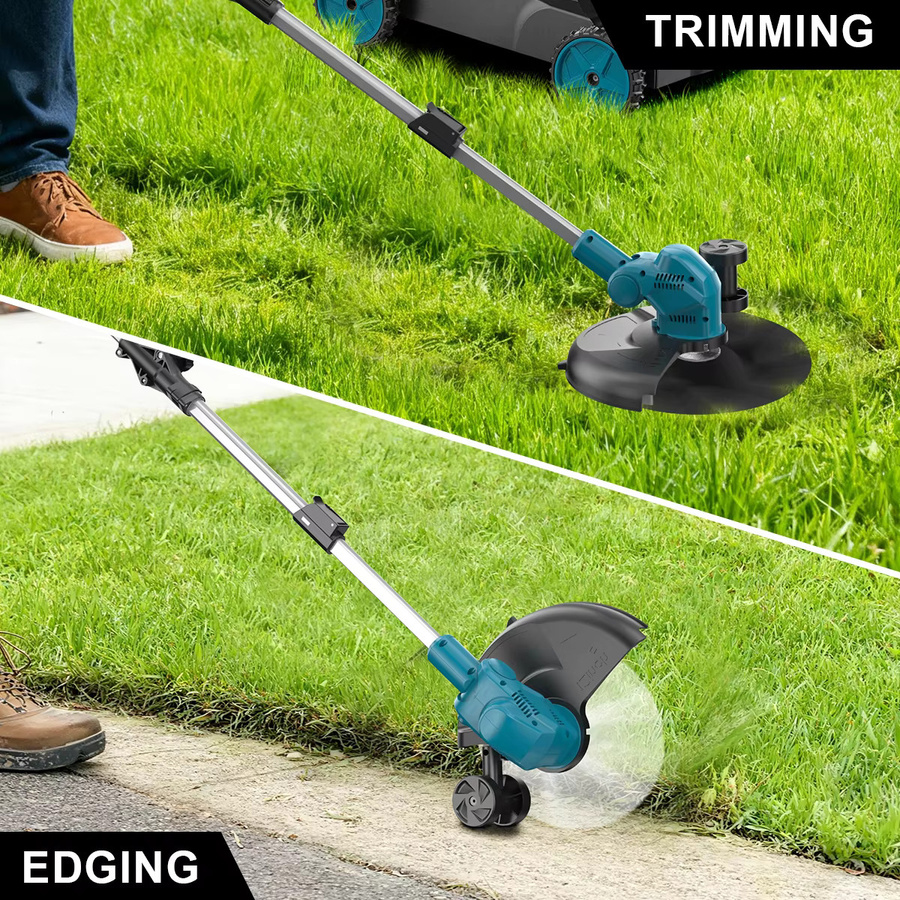 Gisam 3-in-1 Bürstenloser Elektrischer Rasenmäher und Kabelloser Rasentrimmer, 12 Zoll, Faltbares Gartenpflegewerkzeug für Makita 18V Akku - Bild 4