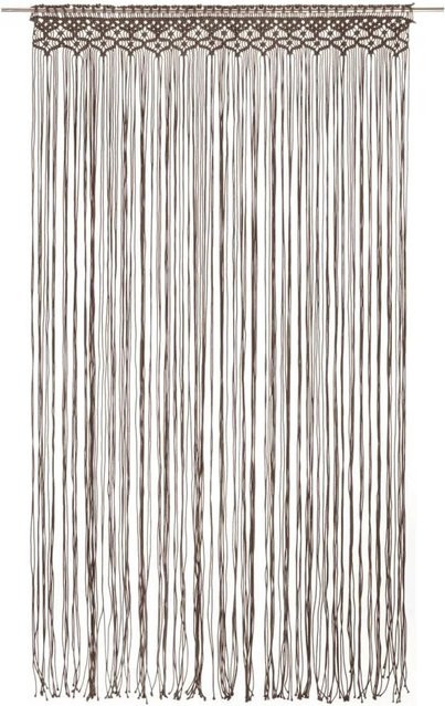 vidaXL Makramee Vorhang aus Baumwolle und Polyester in Beige, Breite: 140 cm, Höhe: 240 cm - Bild 1