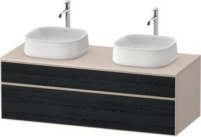 Duravit Waschtischunterschrank Zencha in Schwarz und Taupe mit Einrichtungs-System, Breite: 130 cm, Tiefe: 55 cm, Höhe: 44,2 cm - Bild 1