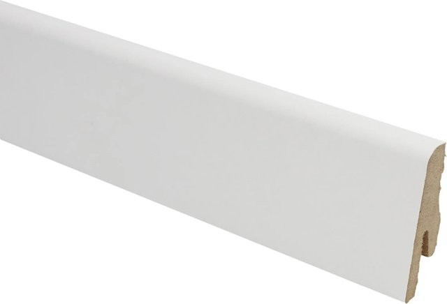 Döllken Profiles Sockelleiste Modern Weiß aus MDF, Höhe: 40 mm, Tiefe: 14 mm, Länge: 2400 mm - Bild 1