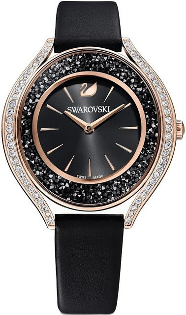 Swarovski Damenuhr, Quarz, Leder, Schwarz, 35.5 mm - Bild 1