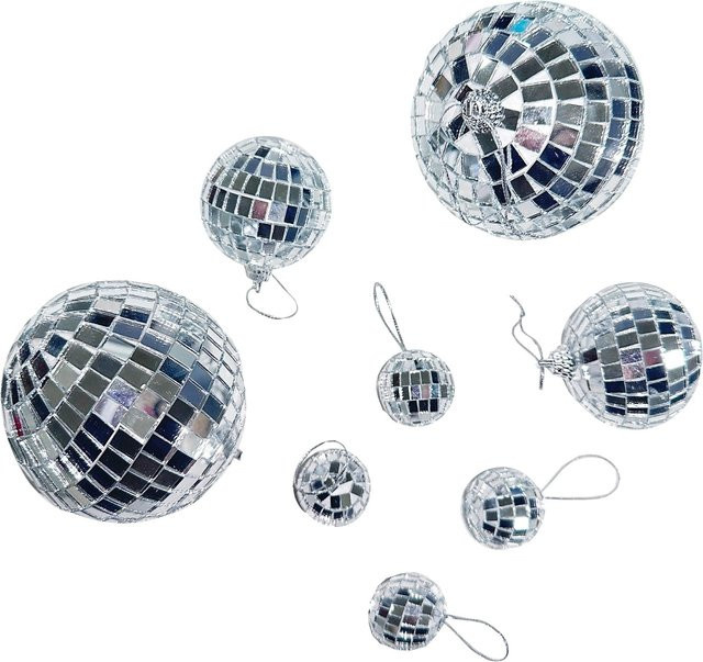 Mömax Disco Dekohänger Silberfarben in geometrischer Form für Party und Weihnachten - Bild 1