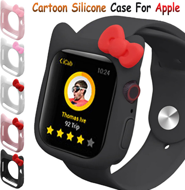 Apple Schutzhülle Silikon, Cartoon, Unisex, Schwarz - Bild 1