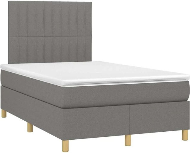 vidaXL Boxspringbett mit Matratze Hybrid-Design in Dunkelgrau und Weiß, B/T: 120 x 200 cm - Bild 1