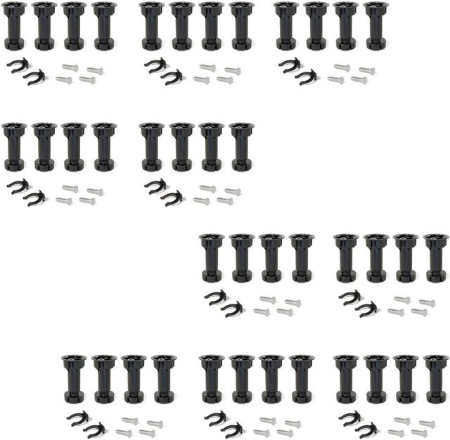Emuca Nivellierer Bone Set mit vormontiertem Sockel, 10 Stück, Schwarz, Kunststoff, Höhe: 120 mm, verstellbar 118-135 mm - Bild 1