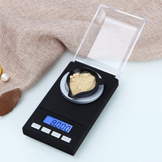 Tehaoen Elektronische Digitalwaage in Schwarz, Präzisions-Mini-Waage für Gold, Schmuck und Diamanten mit 0,001 g Messgenauigkeit - Bild 1