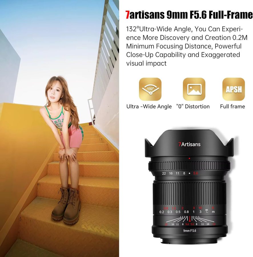 7artisans 9mm F5.6 Vollformat Ultra-Weitwinkel-Objektiv für Humanwissenschafts-Fotografie in Schwarz für Sony E, Canon RF, Nikon Z und L-Mount - Bild 3