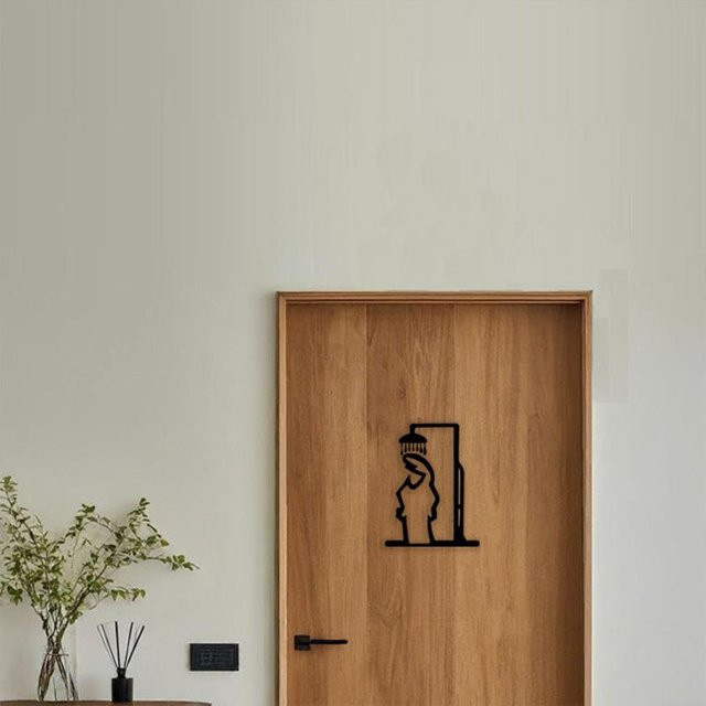 JETTING Wanddekoration Duschfigur aus Metall in Schwarz minimalistisches Design - Bild 1