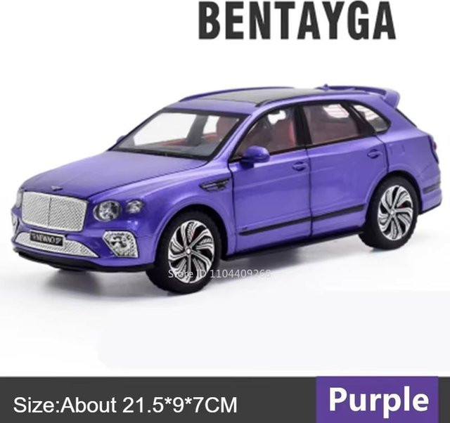 Linyi toy car Mulsanne Bentayga Automodell, 1:24, Metall, Licht und Sound, ab 14 Jahren - Bild 1