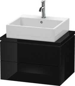 Duravit Waschtischunterschrank Compact L-Cube in Weiß Hochglanz mit 2 Schubkästen, B: 62 cm, T: 47,7 cm, H: 40 cm - Bild 1