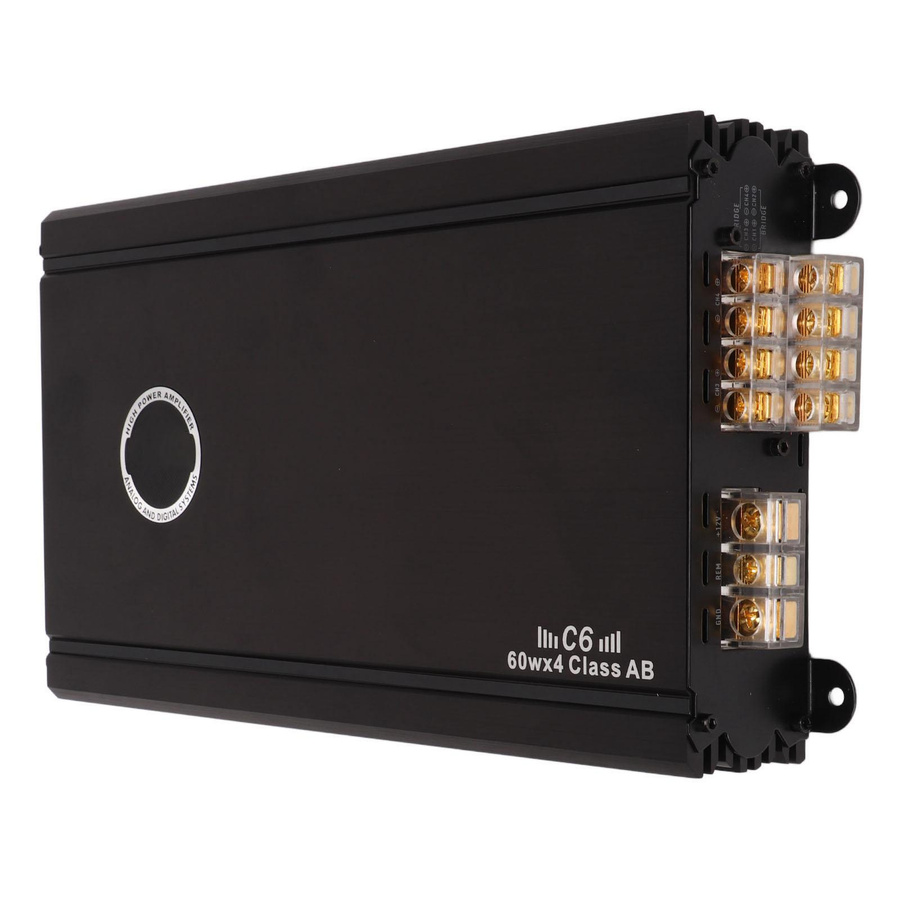 Aimo Auto Endstufe 4 Kanal 60W Klasse AB Verstärker in Schwarz für Automotive Subwoofer und Autolautsprecher - Bild 3