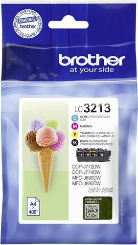 Brother Original Tintenpatronen Kombi-Pack LC-3213 VALDR in Schwarz, Cyan, Magenta und Gelb für DCP-J772DW, DCP-J774DW und MFC-J890DW - Bild 1