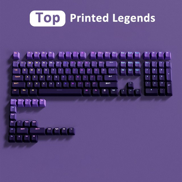 Top Print Gradient OEM-Tastenkappen für mechanische MX-Tastaturen in Grün, Lila, Grau, Blau und Rot für 60 % bis 100 % Layouts - Bild 1