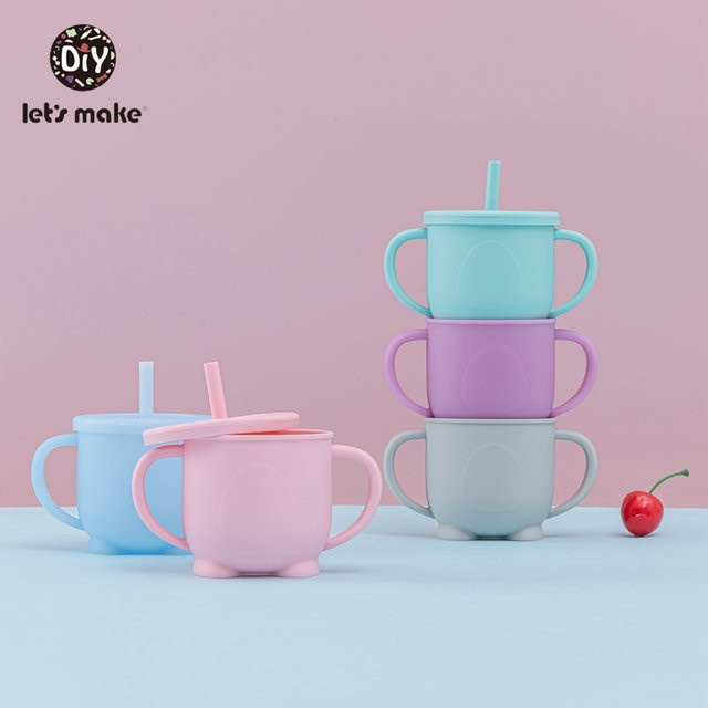 BPA-freie Silikon Baby Trinklernbecher mit Strohhalm für Kleinkinder - Bild 1