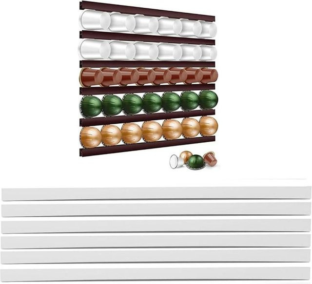 6er Set Kaffeekapselhalter für Nespresso Vertuoline und Dolce Gusto, Wandmontage, Schwarz - Bild 1
