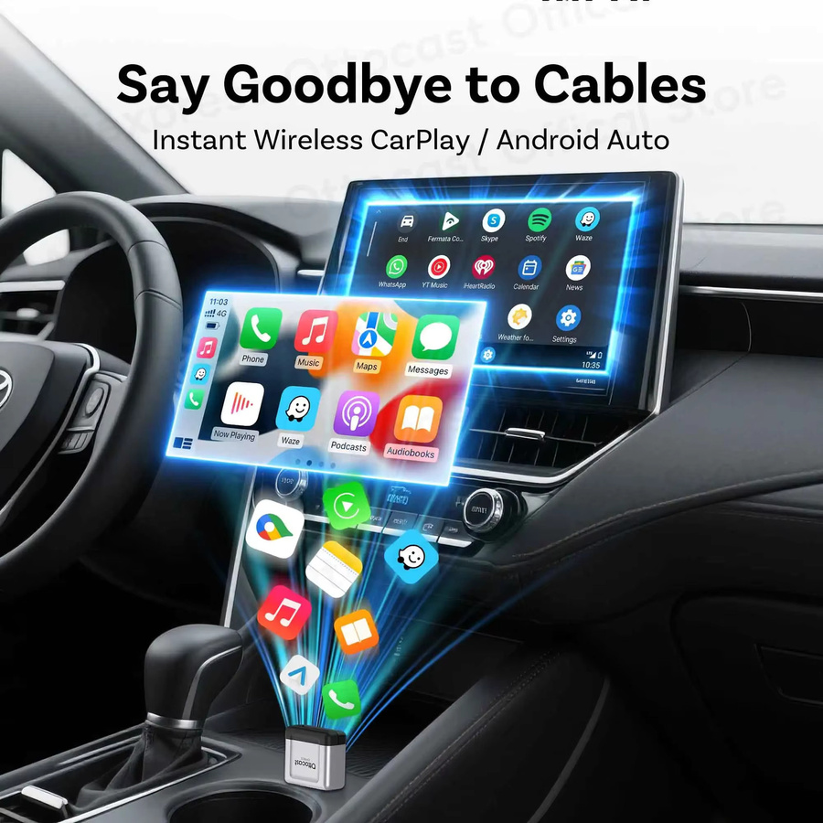 Ottocast Express Mini Gem Cube 3.0 Adapter für kabelloses CarPlay und Android Auto USB-Dongle - Bild 3