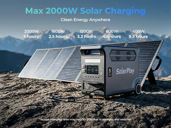 SOLARPLAY Q3600 Solargenerator mit 3840Wh LiFePO4 Batterie und 3600W AC-Ausgang für Wohnmobile und Baustellen - Bild 5