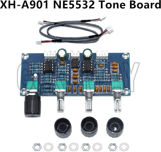 GUXINWAY XH-A901 NE5532 Tone Board Vorverstärker mit Höhen Bass und Lautstärkeregelung in Blau - Bild 1