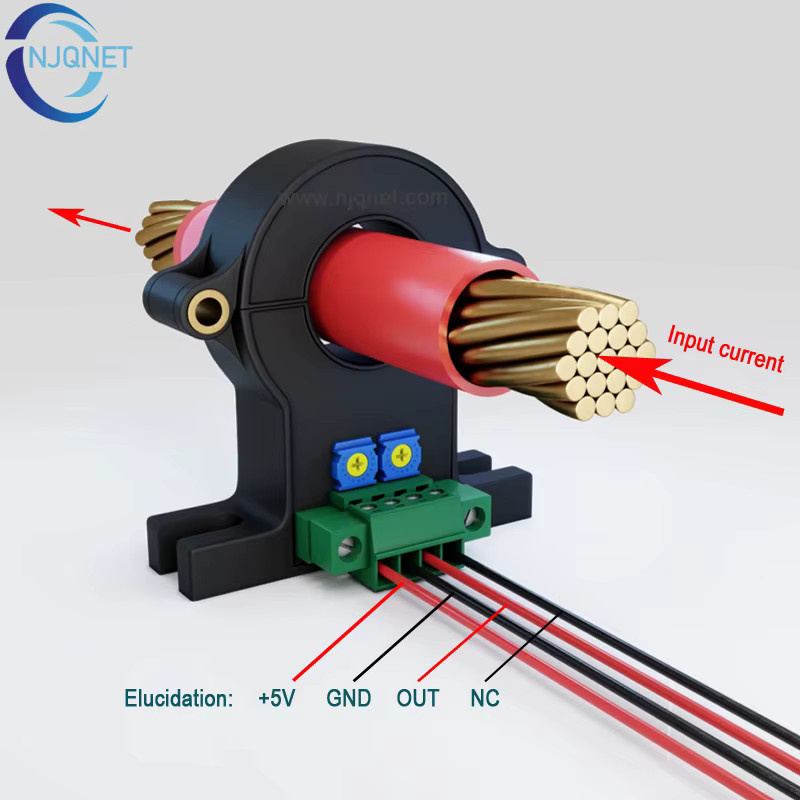 NJQNET Split-Core Stromwandler Hall QNHCK1-21 Schwarz Stromsensor mit Hall-Effekt für Gleichstrom 30A 50A 100A 200A 2.5V2V - Bild 2