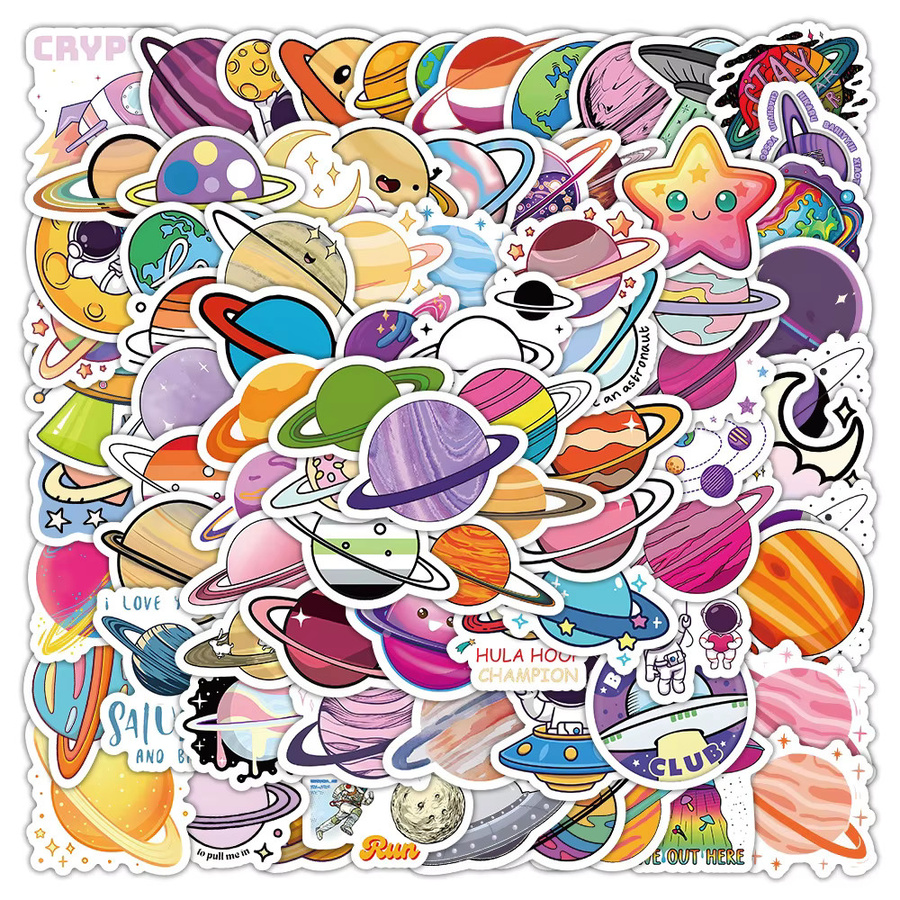 LOLEDE Kawaii Aufkleber Set mit Weltraum- und Planetenmotiven in Multicolour für Scrapbooking und Bürobedarf - Bild 2